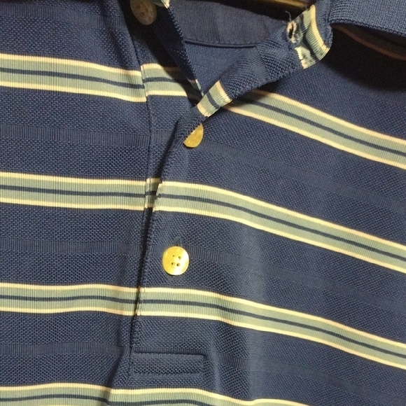 Chaps Men's Navy and White Striped Polo Shirt​ - Picture 3 of 6
